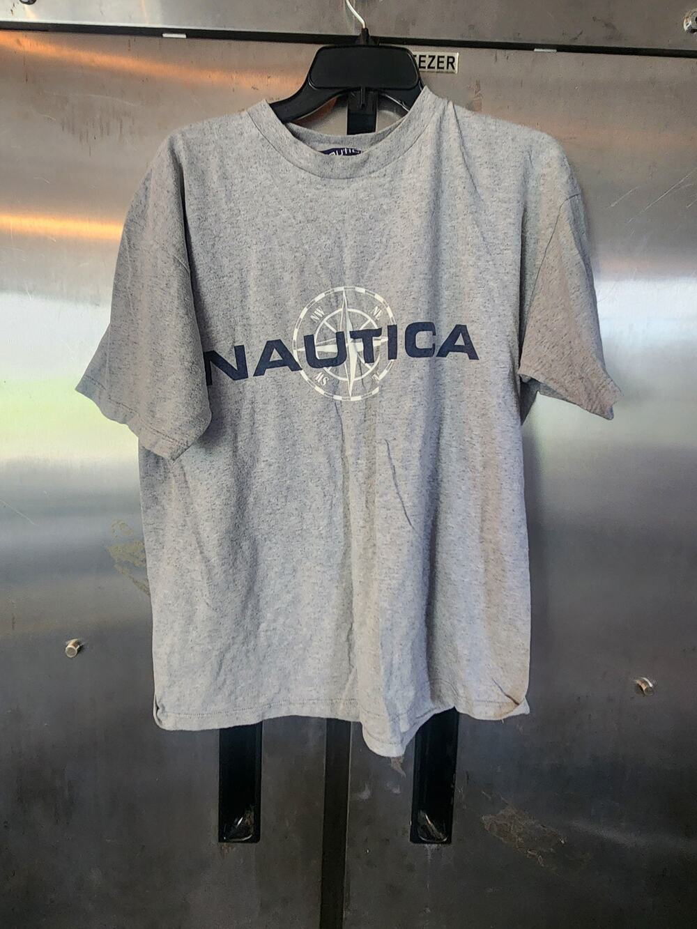 Nautica Compass Logo Graphic T-Shirt Men's Size M Gray Cotton Tee